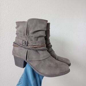 Jellypop Kate Women's Heeled Chain Buckle Ankle Boots